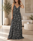 Ladies Maxi Pleated Pocket Dress-White Floral - StylePhase SA