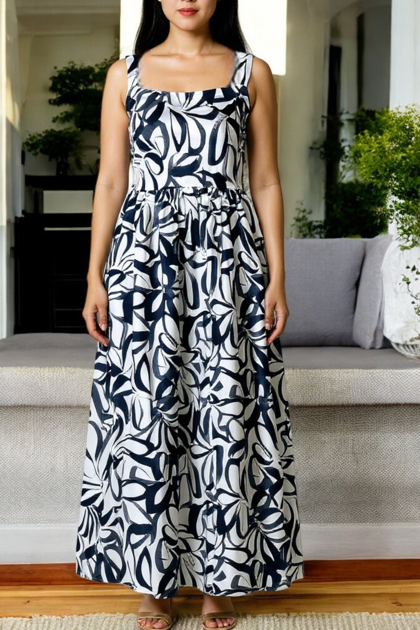 Ladies Maxi Pocket Dress - Big Floral - StylePhase SA