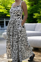 Ladies Maxi Pocket Dress - Cream Floral - StylePhase SA