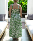 Ladies Maxi Pocket Dress - Green Printed - StylePhase SA