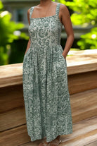 Ladies Maxi Pocket Dress - Mint Floral - StylePhase SA