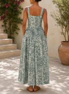 Ladies Maxi Pocket Dress-Mint Floral - StylePhase SA