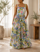 Ladies Maxi Pocket Dress-Multi Color - StylePhase SA