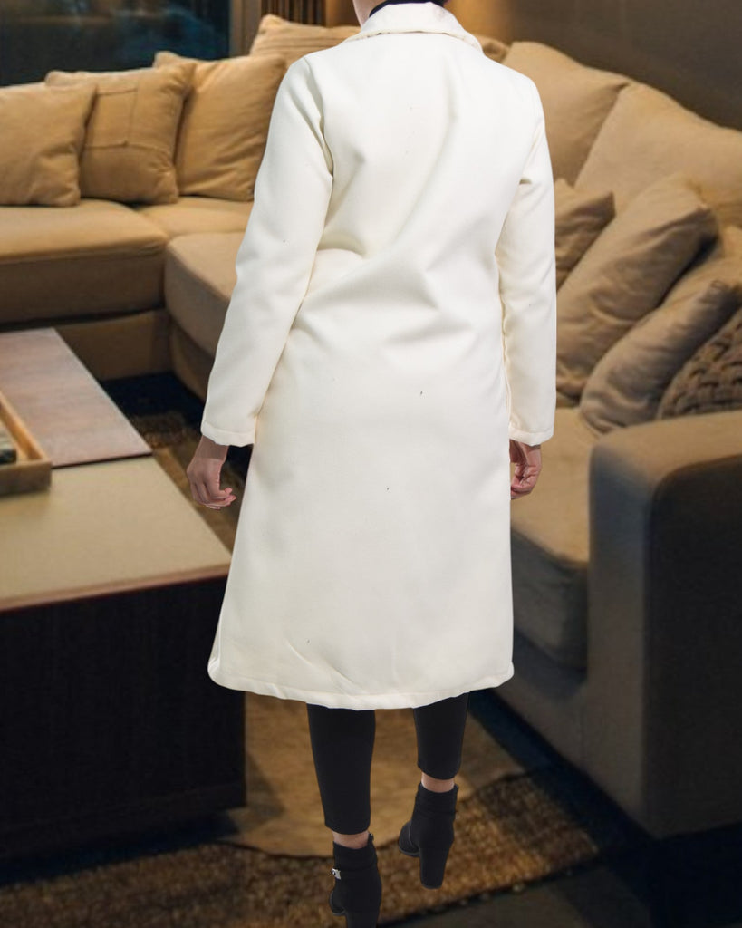 Ladies Melton Cream Pocket Coat - StylePhase SA