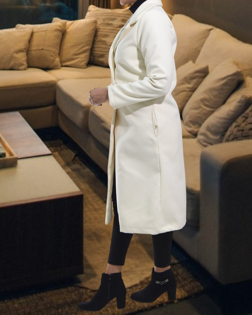Ladies Melton Cream Pocket Coat - StylePhase SA