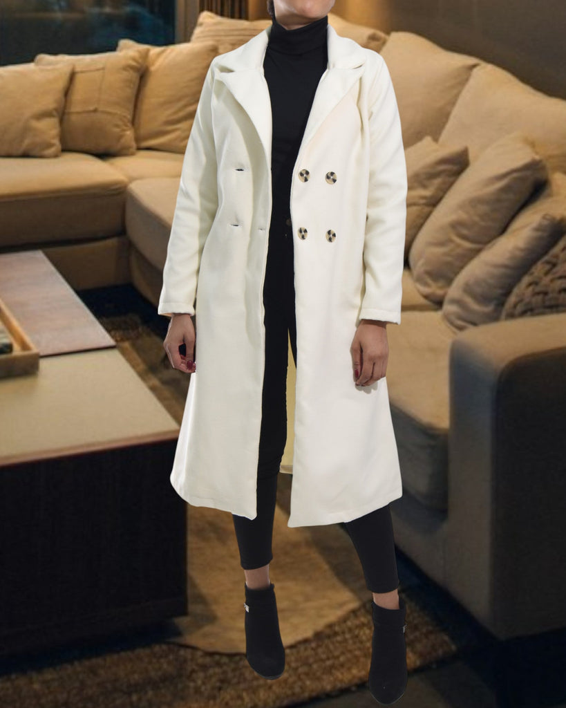 Ladies Melton Cream Pocket Coat - StylePhase SA
