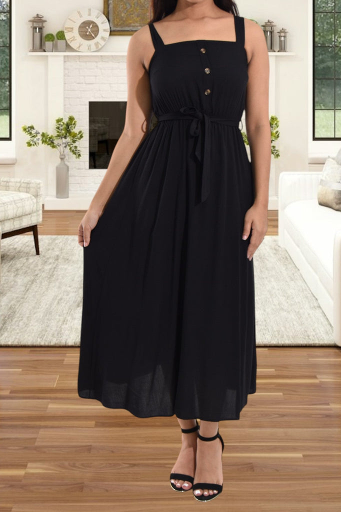 Ladies Midi Black Tie Dress - StylePhase SA