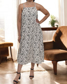 Ladies Midi Pocket Dress - Black And Cream Floral - StylePhase SA