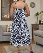 Ladies Midi Pocket Dress - Black Floral - StylePhase SA