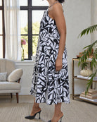 Ladies Midi Pocket Dress - Black Floral - StylePhase SA