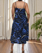 Ladies Midi Pocket Dress - Blue Floral - StylePhase SA