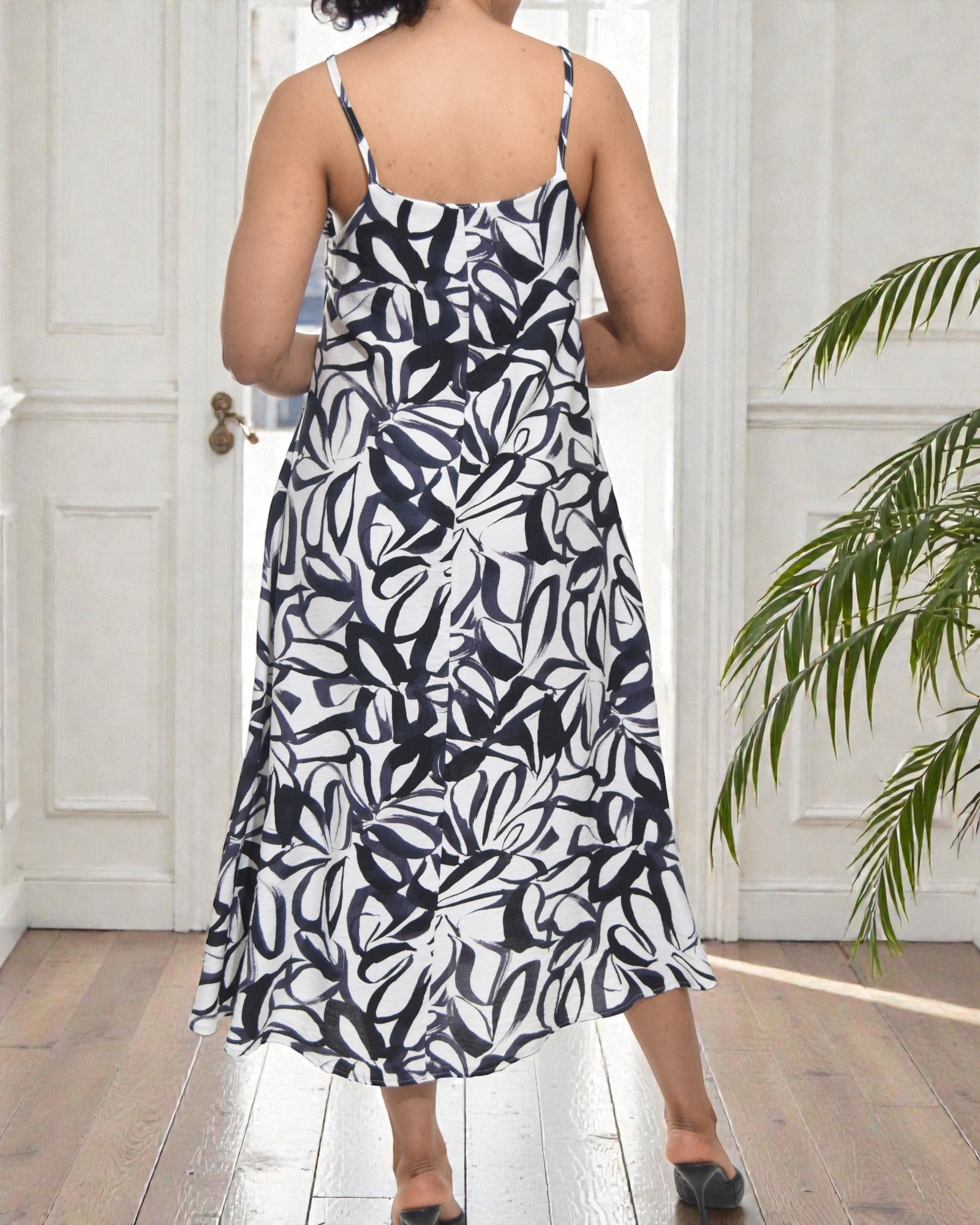 Ladies Midi Pocket Dress - Cream May Flower - StylePhase SA