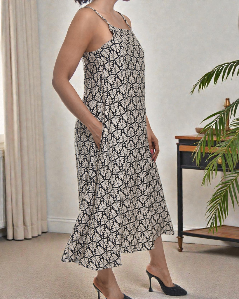 Ladies Midi Pocket Dress - Cream Seashell - StylePhase SA