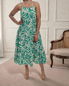 Ladies Midi Pocket Dress - Green And Cream - StylePhase SA