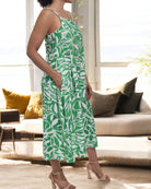 Ladies Midi Pocket Dress - Green And White - StylePhase SA