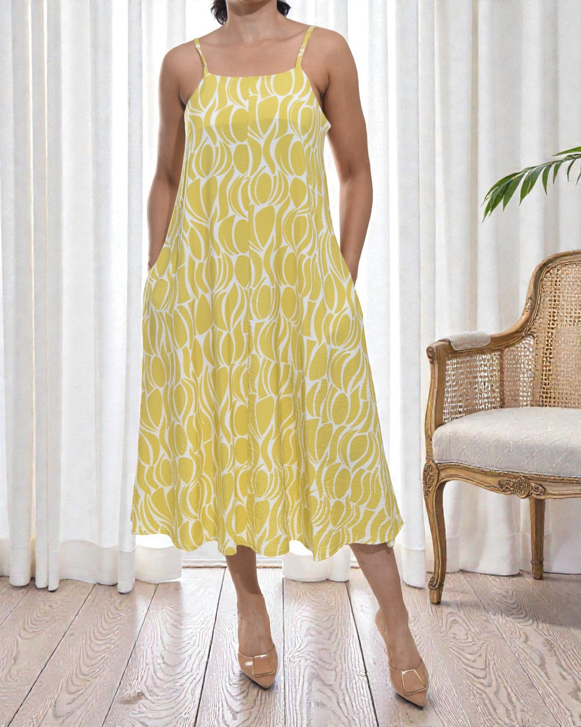 Ladies Midi Pocket Dress - Lemon - StylePhase SA