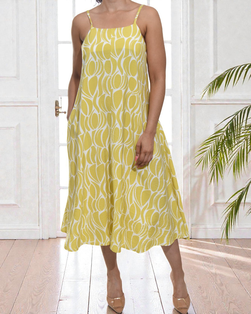 Ladies Midi Pocket Dress - Lemon - StylePhase SA