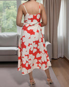 Ladies Midi Pocket Dress - Orange Floral - StylePhase SA