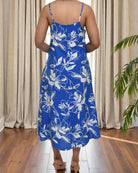 Ladies Midi Pocket Dress - Royal Floral - StylePhase SA