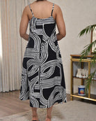 Ladies Midi Pocket Dress - White Pattern - StylePhase SA