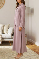 Ladies Mink Button Front Two Piece Set - StylePhase SA