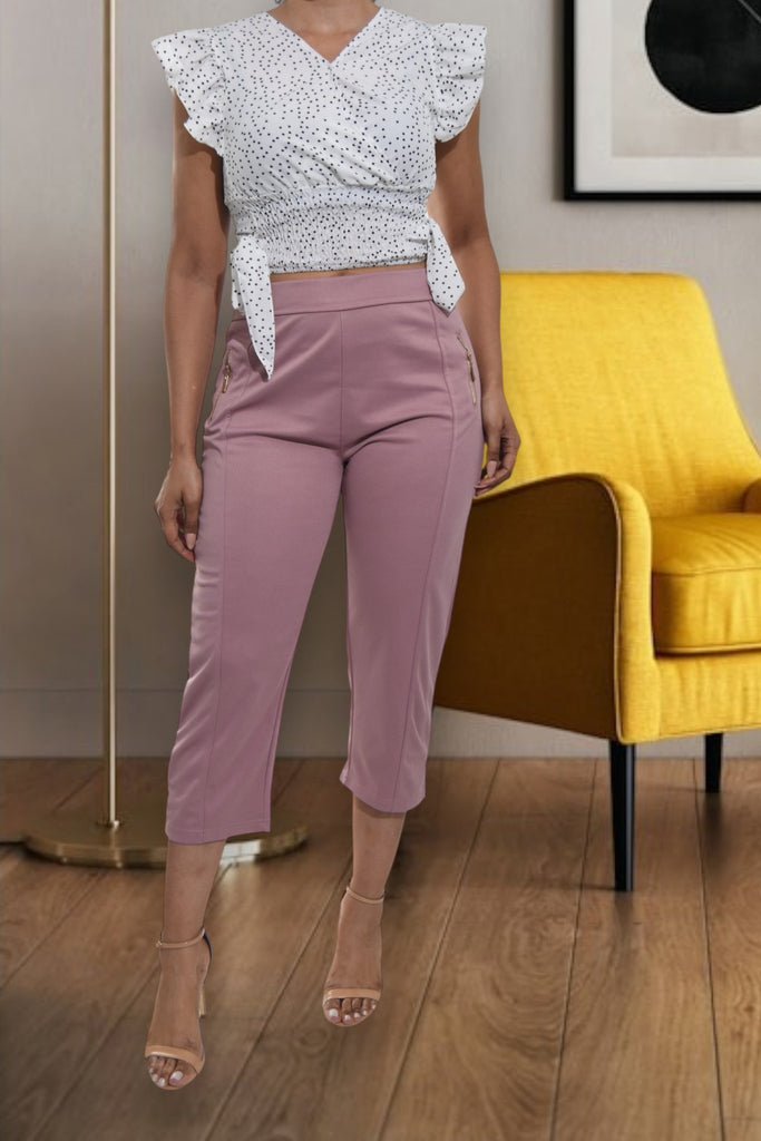 Ladies Mink Capri Zip Pants - StylePhase SA