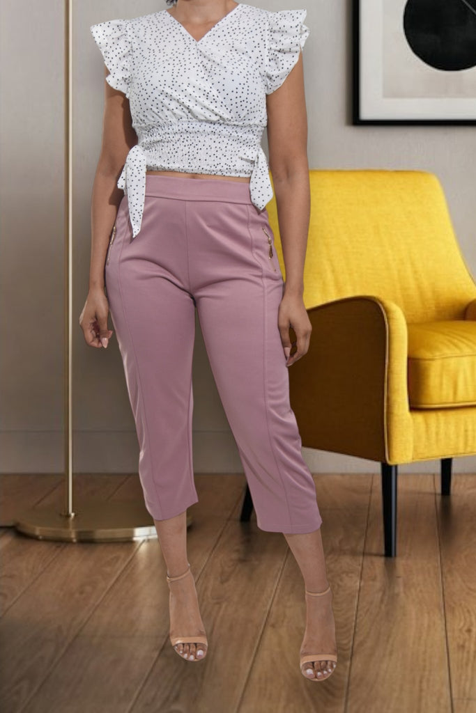 Ladies Mink Capri Zip Pants - StylePhase SA