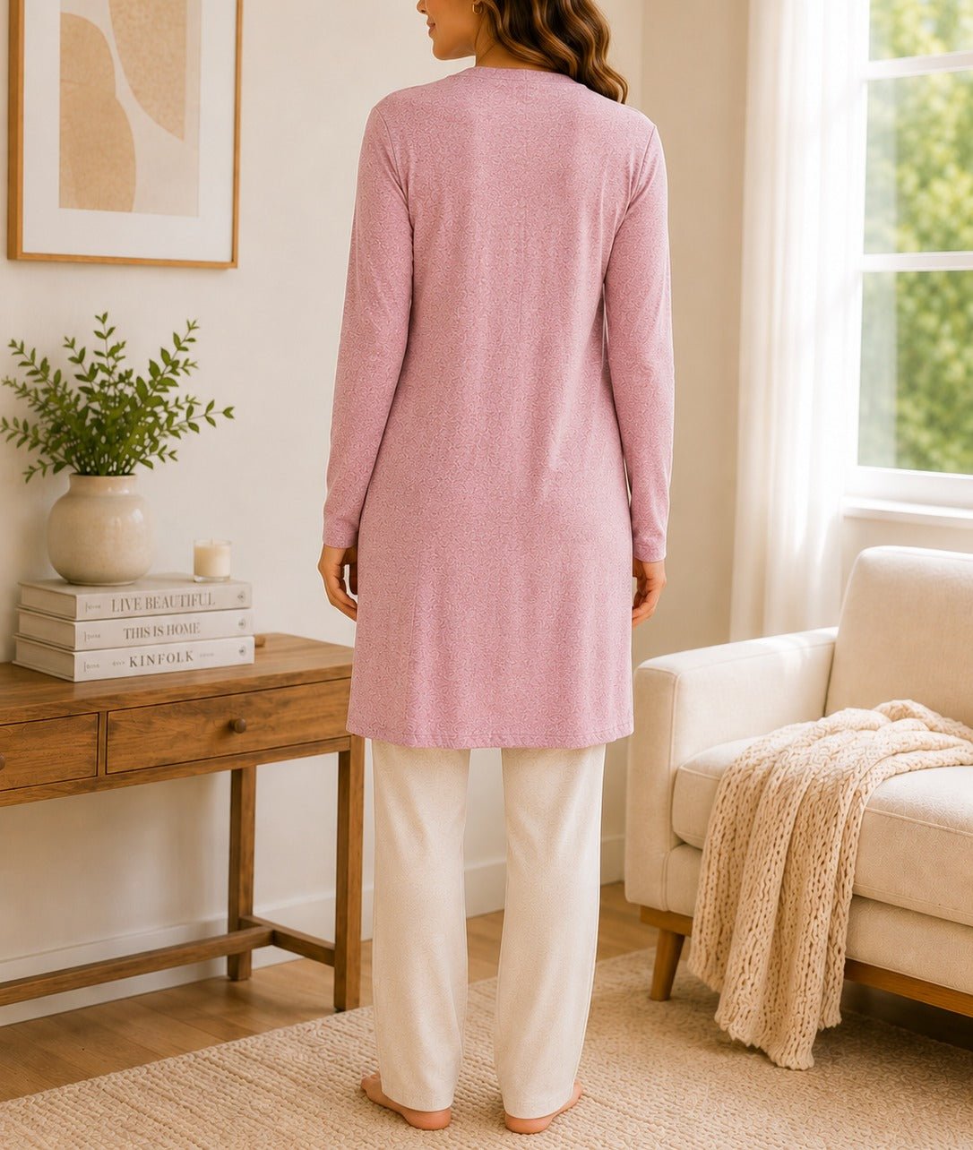 Ladies Mink Open-Front Longline Cardigan - StylePhase SA