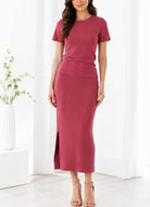 Ladies Mink Top And Side Slit Skirt - StylePhase SA