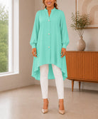 Ladies Mint Green Tunic Longer Length Shirt - New Feeling - StylePhase SA