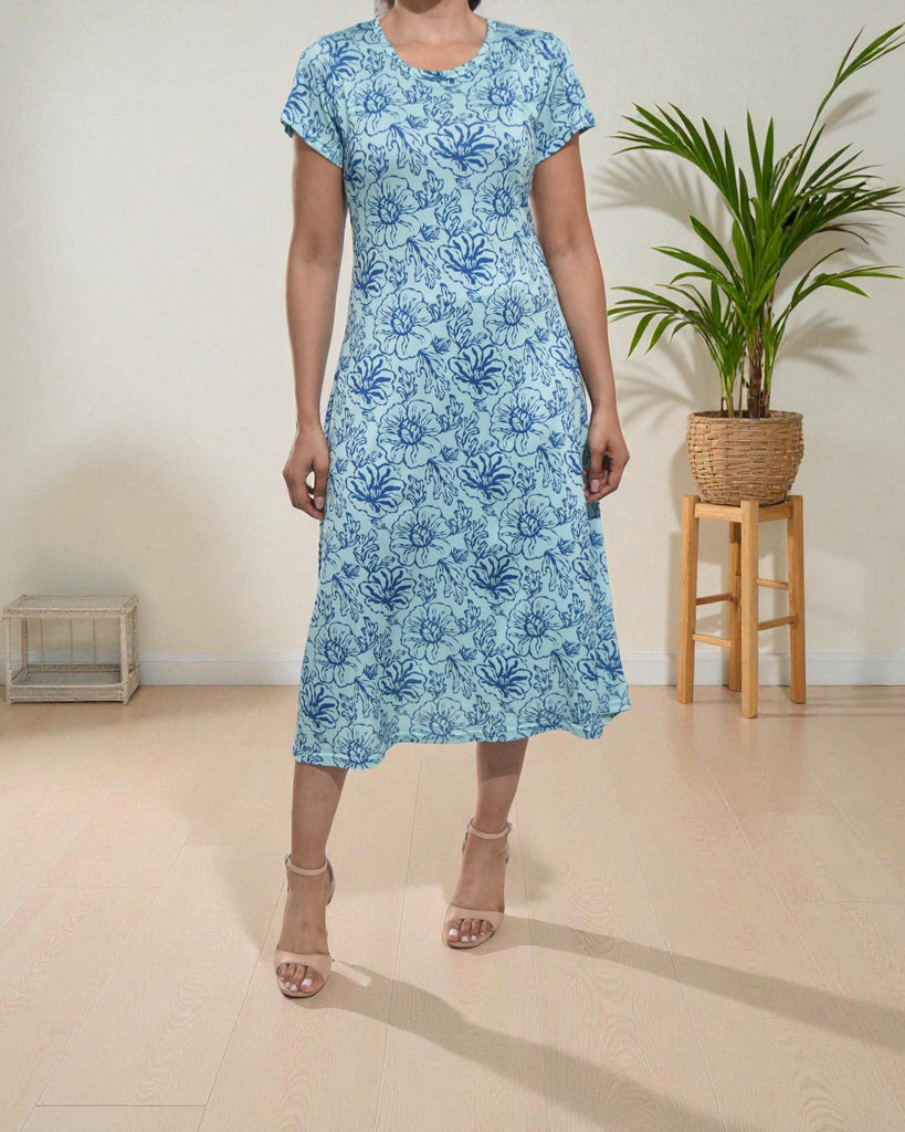 Ladies Mint Midi Floral Dress - StylePhase SA