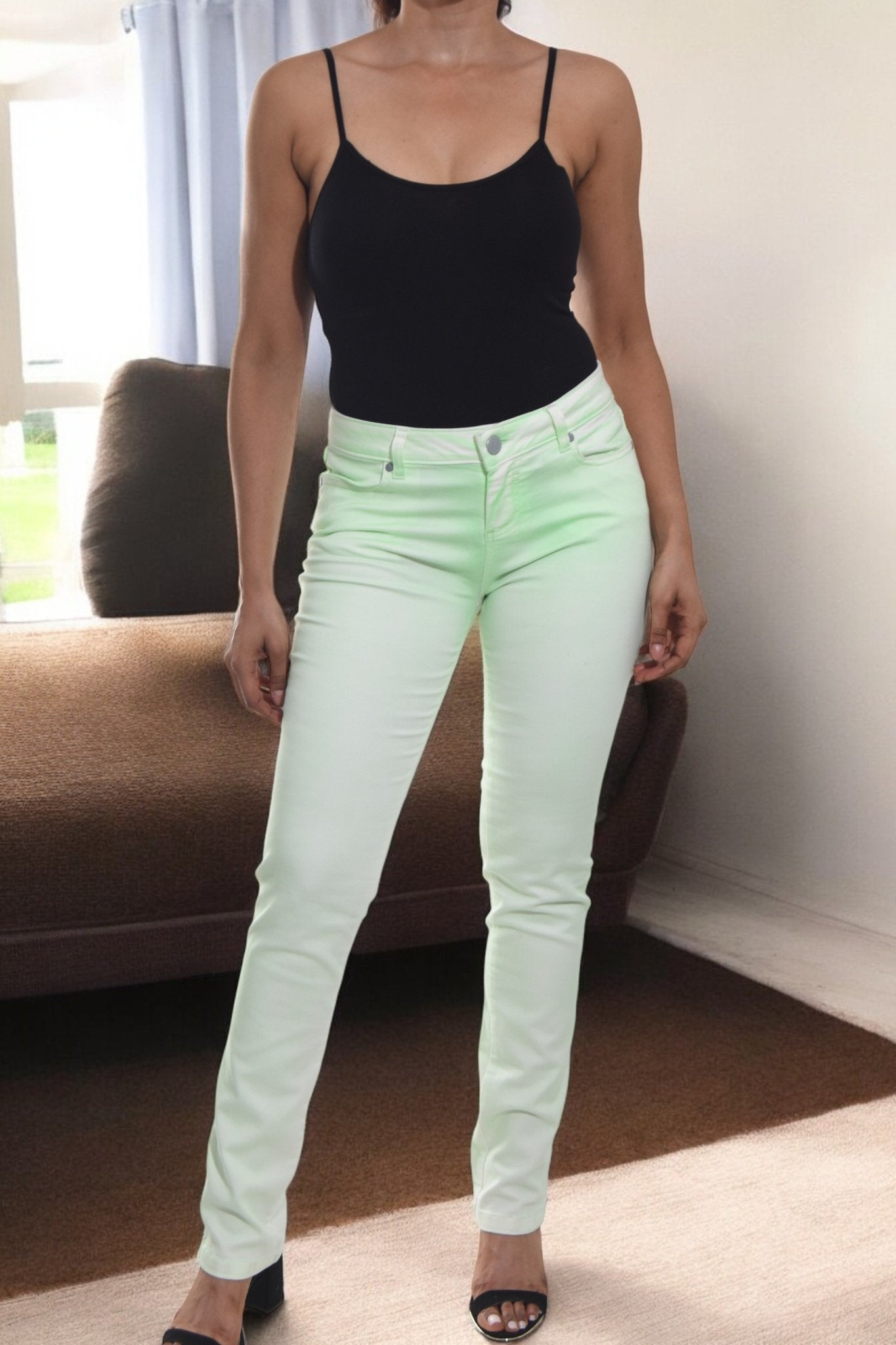 Ladies Mint Side Slit Jeans - StylePhase SA