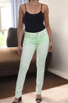 Ladies Mint Side Slit Jeans - StylePhase SA