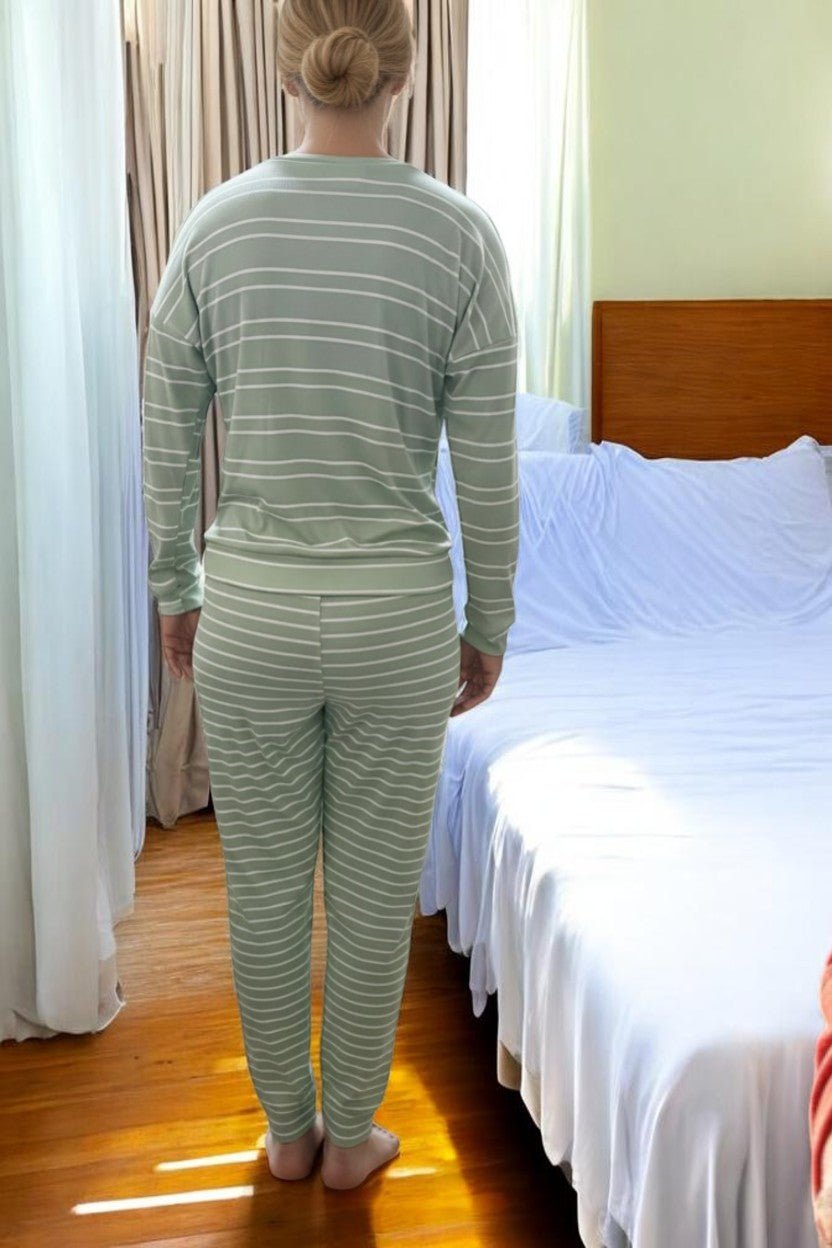 Ladies Mint Stripe Pj Set - StylePhase SA