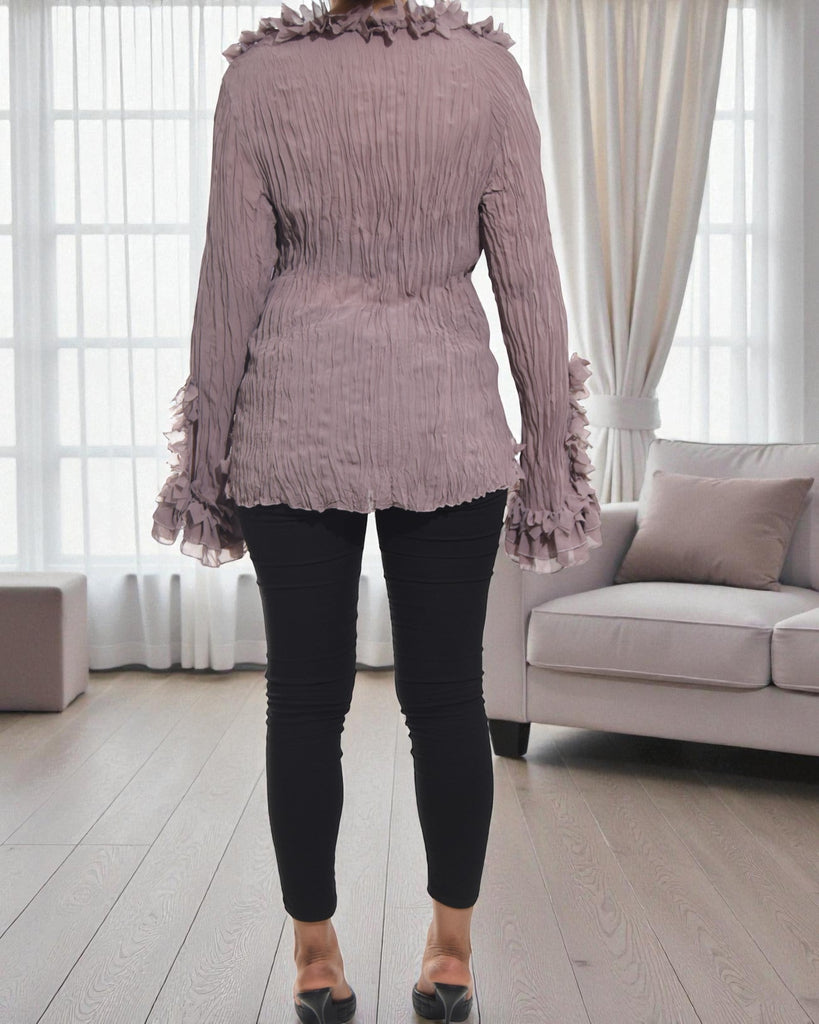 Ladies Mocha Ruffle Blouse - StylePhase SA