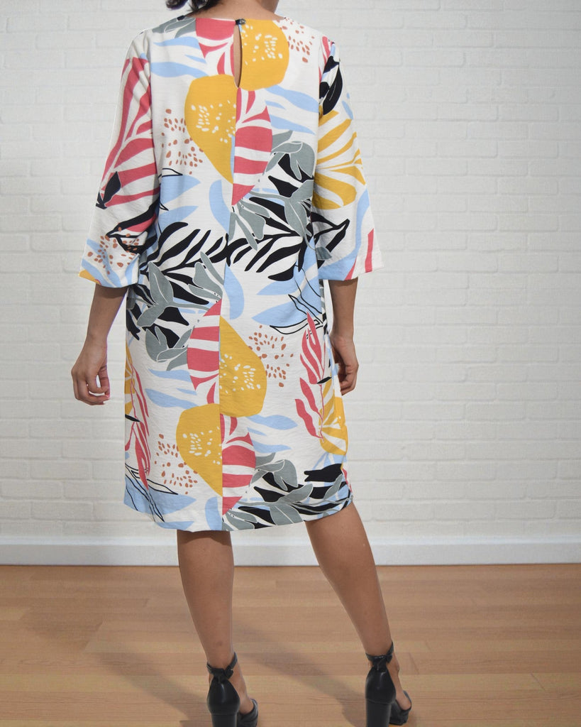 Ladies Multi Color Tunic 3/4 Sleeve Dress - StylePhase SA