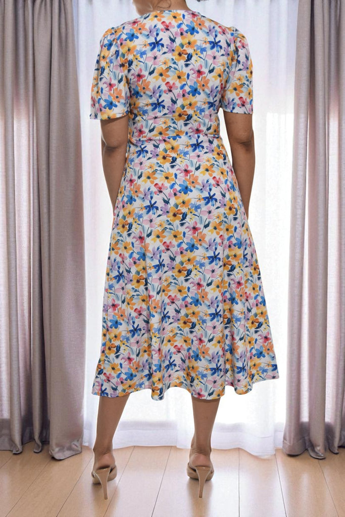 Ladies Multi Colour Flower Wrap Dress - StylePhase SA
