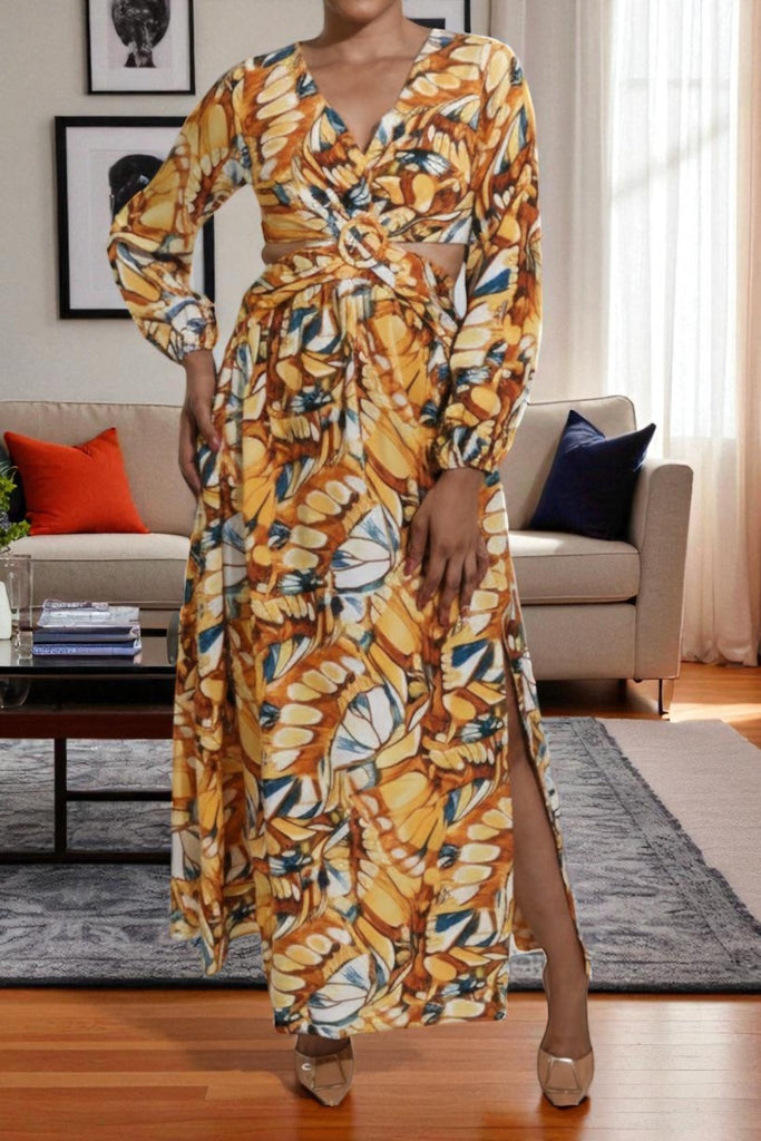 Ladies Mustard Cut Out Dress - StylePhase SA