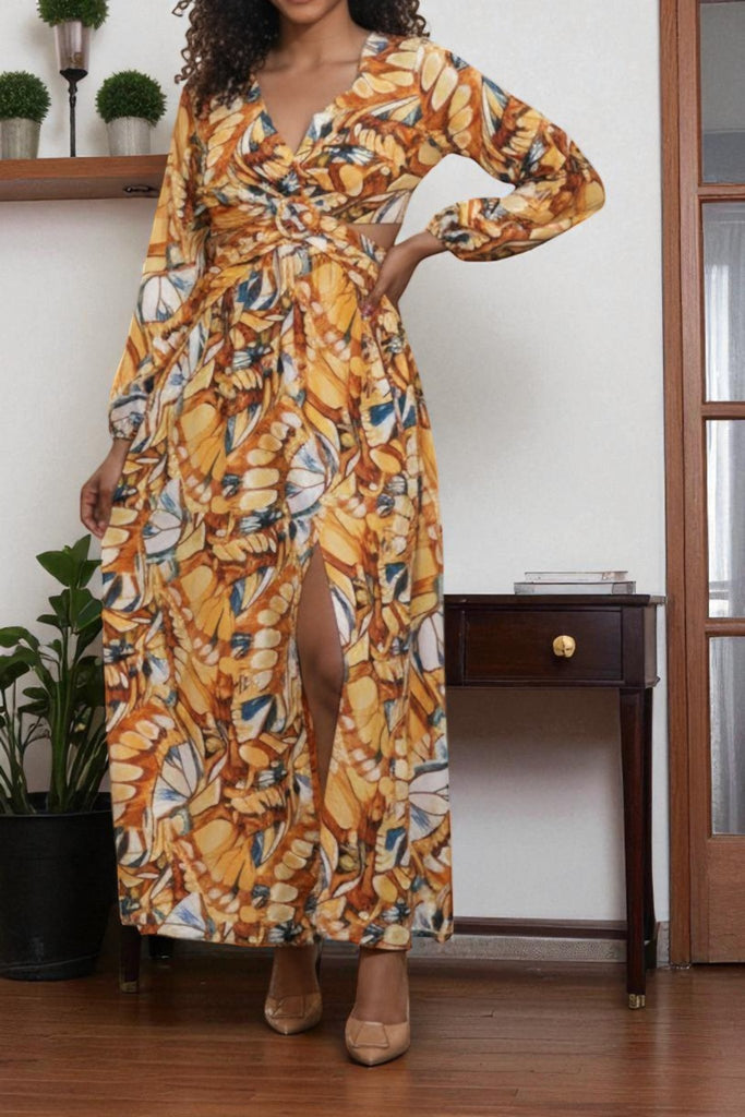 Ladies Mustard Cut Out Dress - StylePhase SA