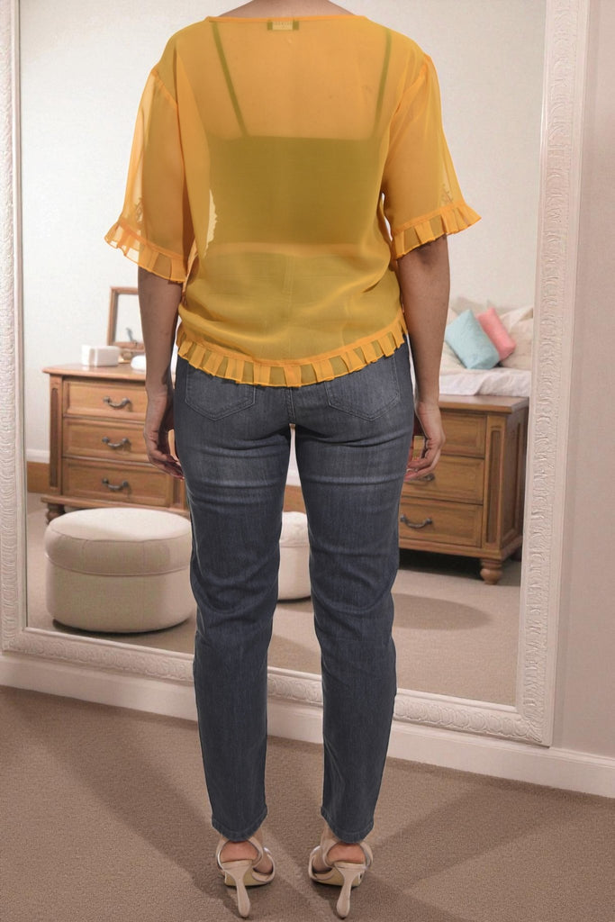 Ladies Mustard Embroidered Blouse - StylePhase SA
