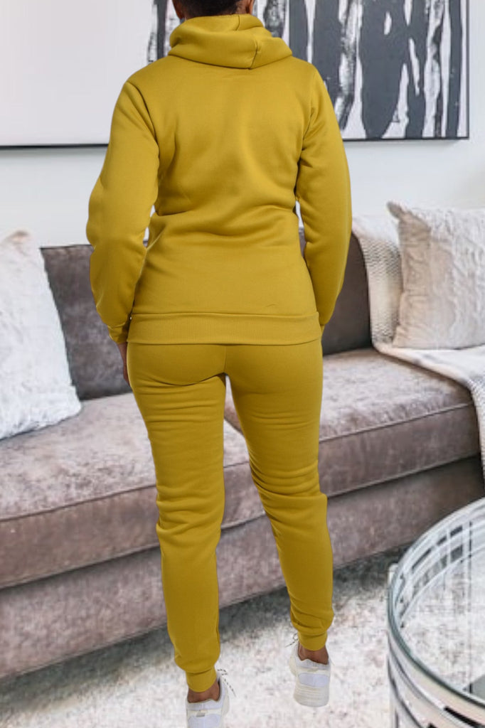 Ladies Mustard Fleece Tracksuit - StylePhase SA