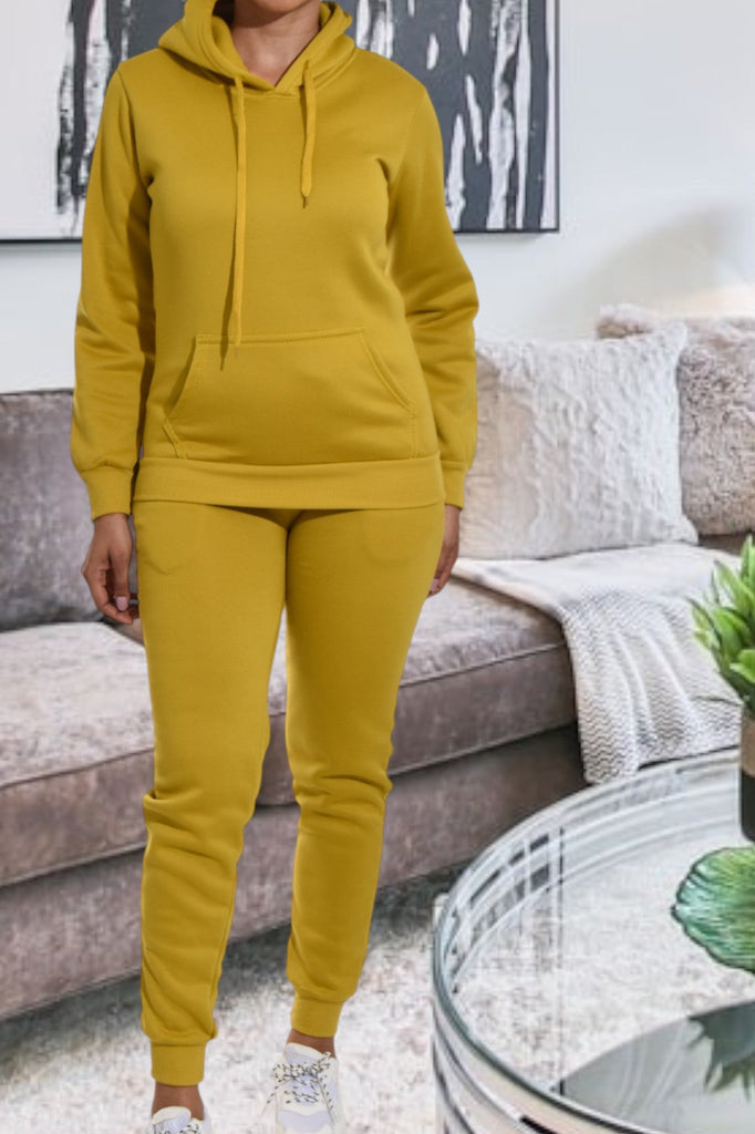 Ladies Mustard Fleece Tracksuit - StylePhase SA