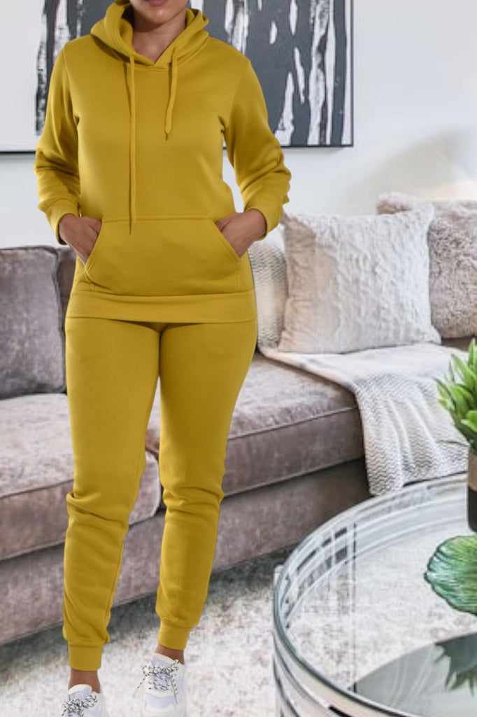 Ladies Mustard Fleece Tracksuit - StylePhase SA