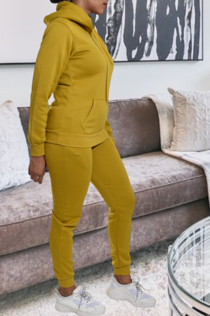 Ladies Mustard Fleece Tracksuit - StylePhase SA