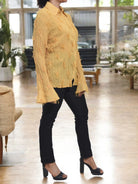 Ladies Mustard Frill Shirt - StylePhase SA