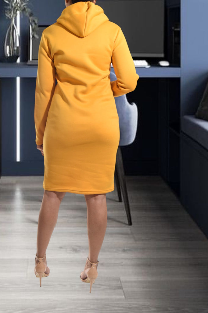 Ladies Mustard Hoody Dress - StylePhase SA