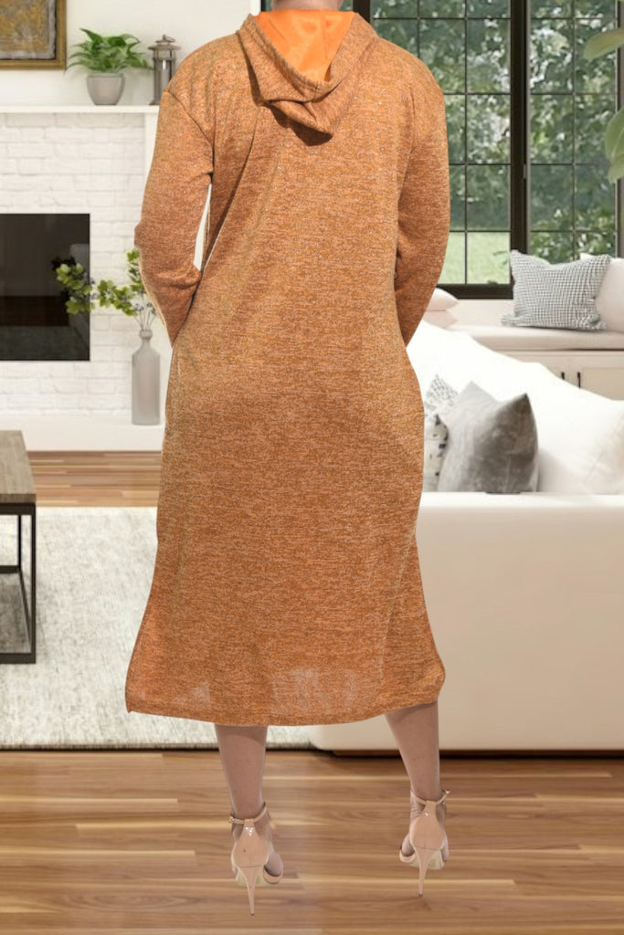 Ladies Mustard Hoody Fleece Dress - Brooklyn 80 - StylePhase SA