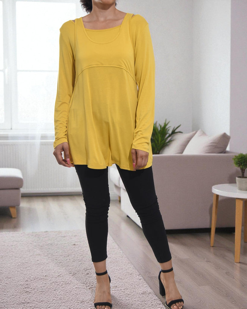 Ladies Mustard Long Sleeve Blouse - StylePhase SA