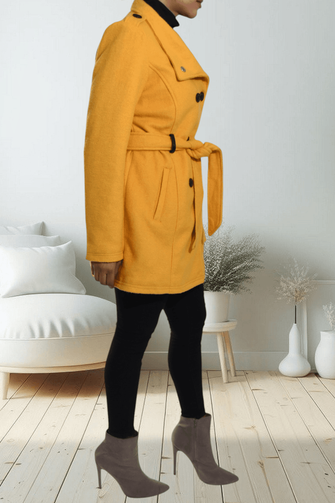 Ladies Mustard Melton Coat - StylePhase SA