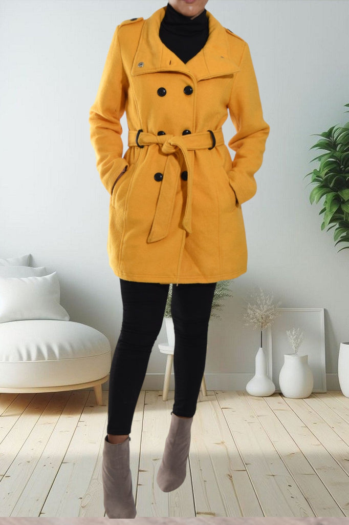 Ladies Mustard Melton Coat - StylePhase SA